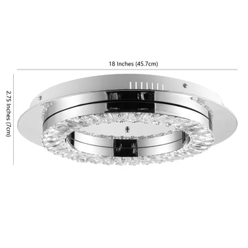 Cristal Integrated Iron/Crystal Glam LED Flush Mount - JONATHAN Y